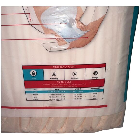 Vintage Adult Brief Diapers Tabs Wings Size Small 12 Count Quilted - Picture 7 of 9